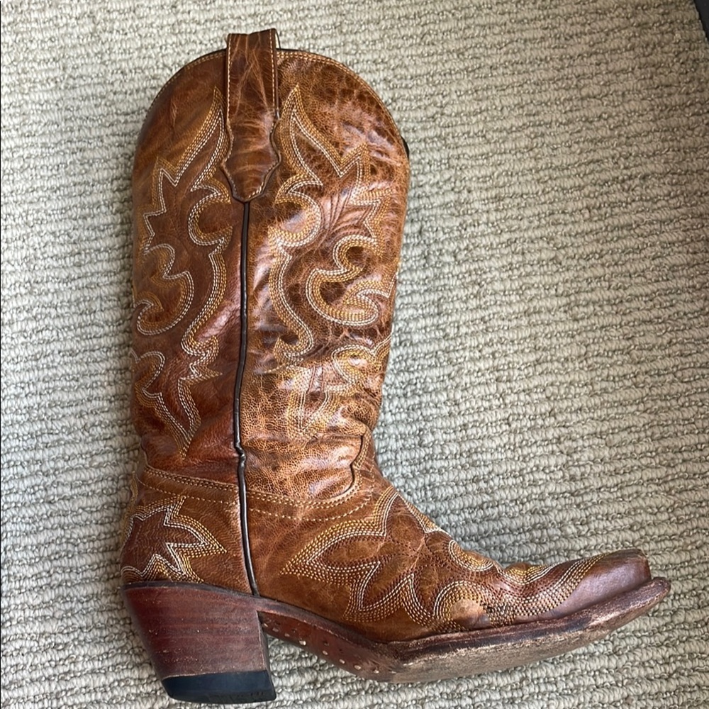 Brown Leather Cowboy Boots - Picture 6 of 11